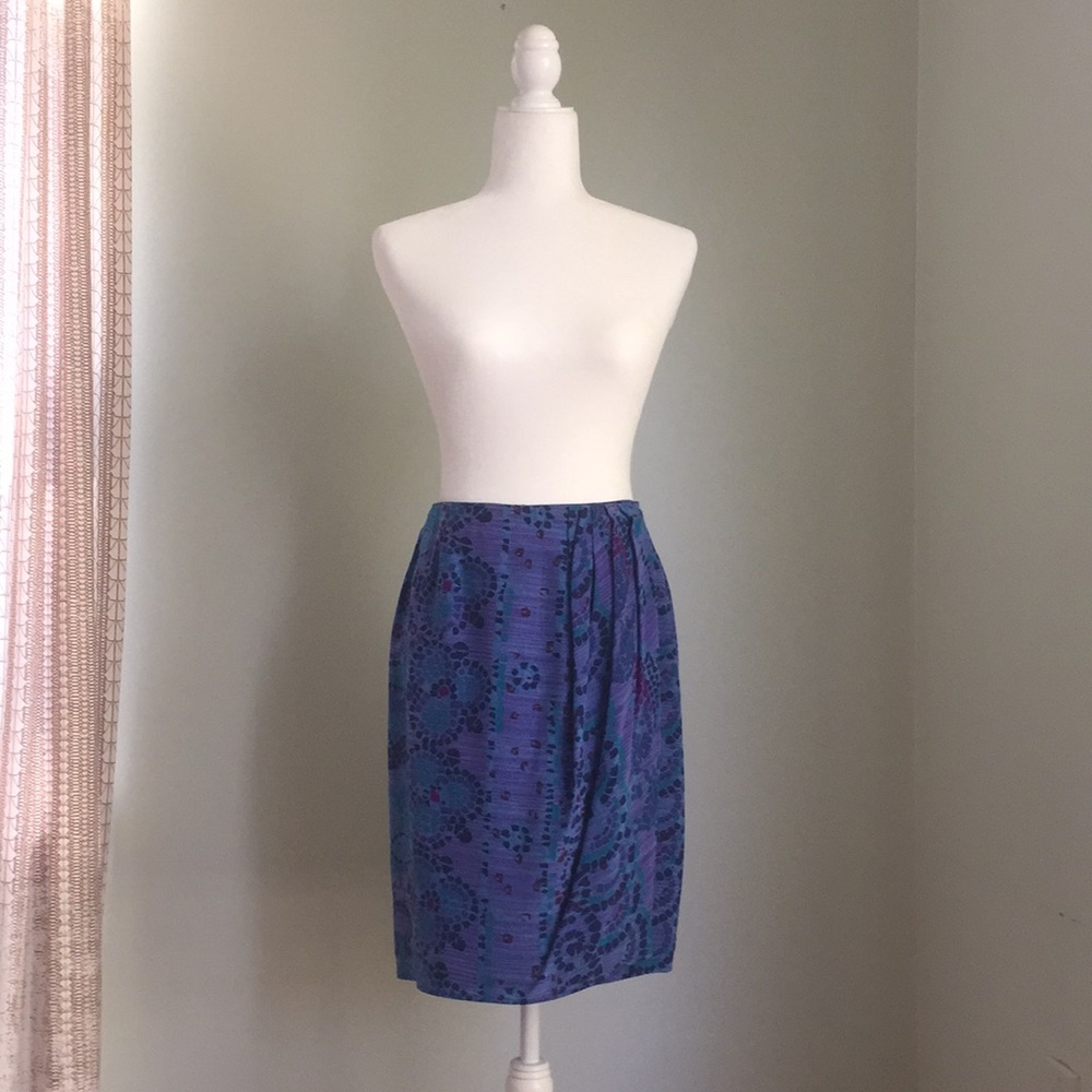 Vintage 1980s Ann Taylor Studio Silk Wrap Skirt
